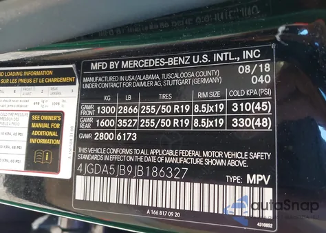 2018 Mercedes-Benz Gle 350 z USA, uszkodzony, nr VIN 4JGDA5JB9JB186327